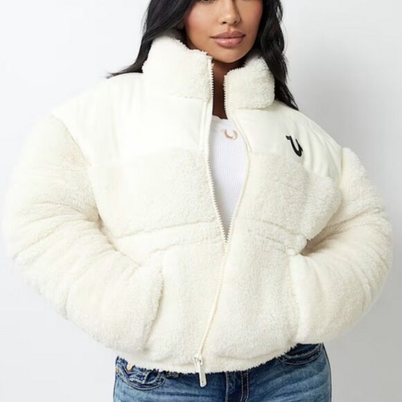 True Religion Embroidered Sherpa Jacket - Picture 2 of 12